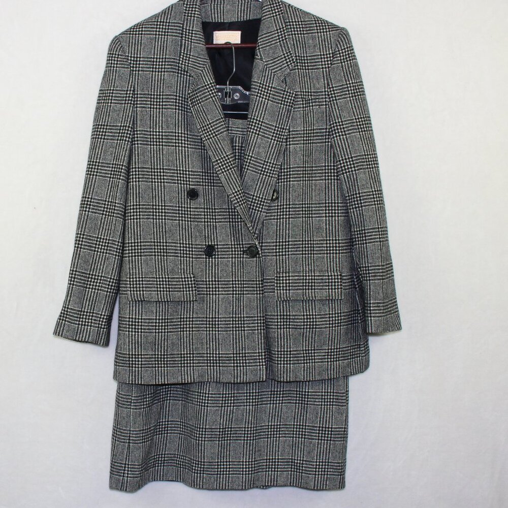 Pendleton USA Woolen Mills Wool Herringbone Suit w Skirt Womens Large